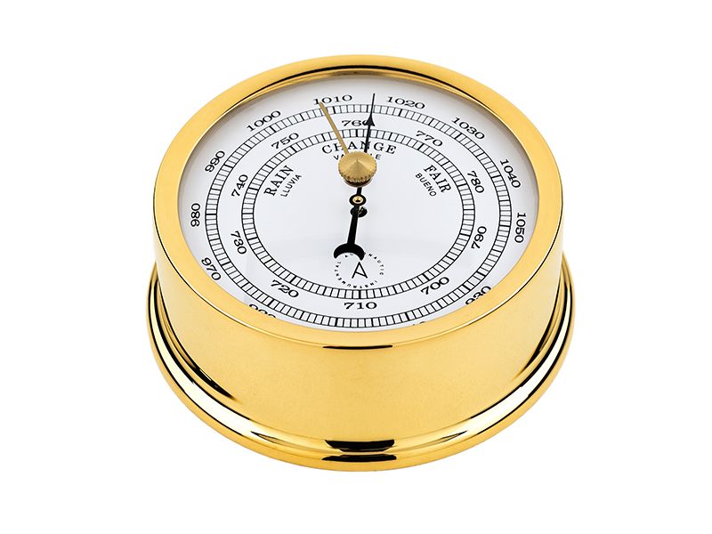 Gold-plated brass Nautical Barometer B95D   -EASY FIX SYSTEM-
